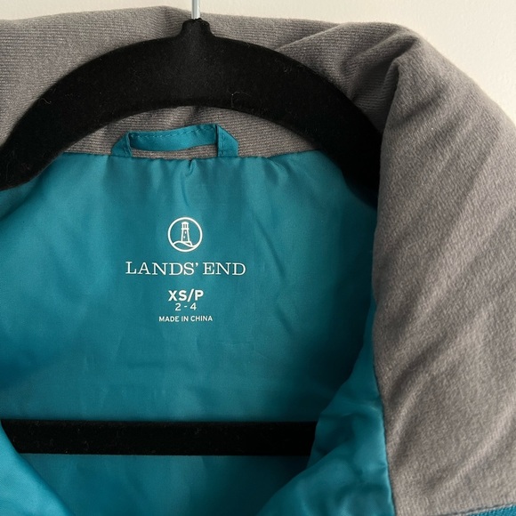 Lands End Down Puffer Vest Teal Women’s XS Winter Snow Wear Warm Lightweight - Picture 2 of 4